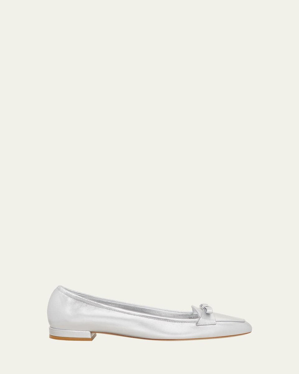 Tully Metallic Bow Ballerina Loafers